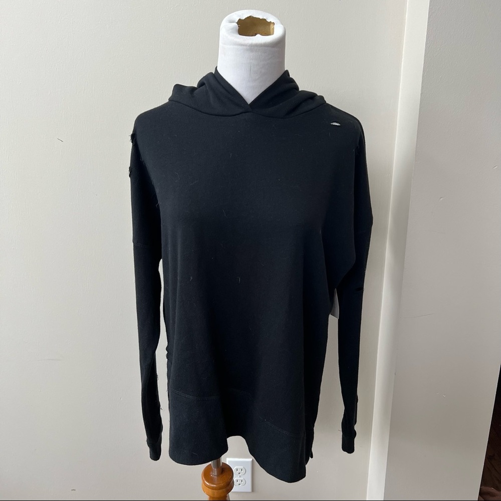 destroyed black hoodie